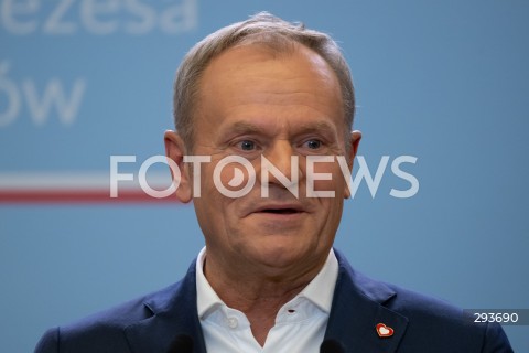  13.11.2024 WARSZAWA<br />
SPOTKANIE PREMIERA DONALDA TUSKA Z SEKRETARZEM GENERALNYM NATO<br />
N/Z PREMIER DONALD TUSK<br />
FOT. MARCIN BANASZKIEWICZ/FOTONEWS  