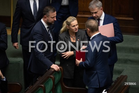  21.11.2024 WARSZAWA<br />
POSIEDZENIE SEJMU RP<br />
N/Z WLADYSLAW KOSINIAK KAMYSZ BARBARA NOWACKA DONALD TUSK KRZYSZTOF GAWKOWSKI<br />
FOT. MARCIN BANASZKIEWICZ/FOTONEWS  