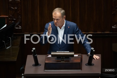  21.11.2024 WARSZAWA<br />
POSIEDZENIE SEJMU RP<br />
N/Z PREMIER DONALD TUSK<br />
FOT. MARCIN BANASZKIEWICZ/FOTONEWS  