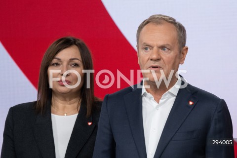  23.11.2024 WARSZAWA<br />
RADA KRAJOWA PLATFORMY OBYWATELSKIEJ<br />
WYNIKI PRAWYBOROW<br />
N/Z DONALD TUSK MONIKA WIELICHOWSKA<br />
FOT. MARCIN BANASZKIEWICZ/FOTONEWS  