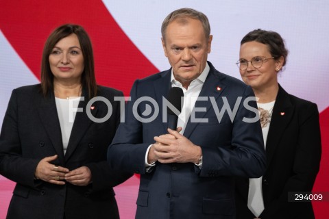  23.11.2024 WARSZAWA<br />
RADA KRAJOWA PLATFORMY OBYWATELSKIEJ<br />
WYNIKI PRAWYBOROW<br />
N/Z PREMIER DONALD TUSK<br />
FOT. MARCIN BANASZKIEWICZ/FOTONEWS  