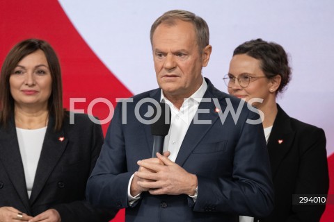  23.11.2024 WARSZAWA<br />
RADA KRAJOWA PLATFORMY OBYWATELSKIEJ<br />
WYNIKI PRAWYBOROW<br />
N/Z PREMIER DONALD TUSK<br />
FOT. MARCIN BANASZKIEWICZ/FOTONEWS  