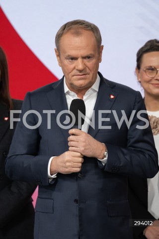  23.11.2024 WARSZAWA<br />
RADA KRAJOWA PLATFORMY OBYWATELSKIEJ<br />
WYNIKI PRAWYBOROW<br />
N/Z PREMIER DONALD TUSK<br />
FOT. MARCIN BANASZKIEWICZ/FOTONEWS  