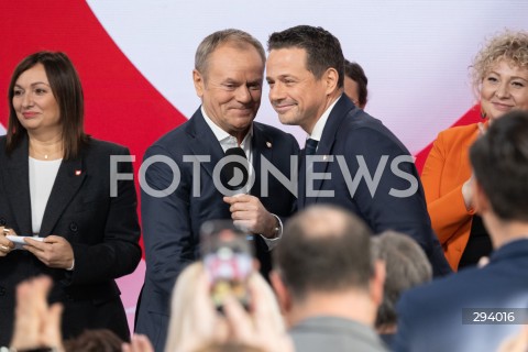  23.11.2024 WARSZAWA<br />
RADA KRAJOWA PLATFORMY OBYWATELSKIEJ<br />
WYNIKI PRAWYBOROW<br />
N/Z DONALD TUSK RAFAL TRZASKOWSKI<br />
FOT. MARCIN BANASZKIEWICZ/FOTONEWS  