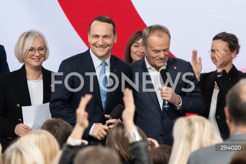  23.11.2024 WARSZAWA<br />
RADA KRAJOWA PLATFORMY OBYWATELSKIEJ<br />
WYNIKI PRAWYBOROW<br />
N/Z RADOSLAW SIKORSKI DONALD TUSK<br />
FOT. MARCIN BANASZKIEWICZ/FOTONEWS  