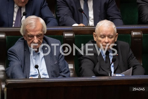  05.12.2024 WARSZAWA<br />
POSIEDZENIE SEJMU RP<br />
N/Z RYSZARD TERLECKI JAROSLAW KACZYNSKI<br />
FOT. MARCIN BANASZKIEWICZ/FOTONEWS  