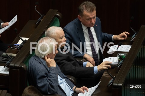  05.12.2024 WARSZAWA<br />
POSIEDZENIE SEJMU RP<br />
N/Z RYSZARD TERLECKI JAROSLAW KACZYNSKI MARIUSZ BLASZCZAK<br />
FOT. MARCIN BANASZKIEWICZ/FOTONEWS  