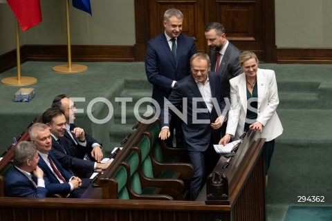  05.12.2024 WARSZAWA<br />
POSIEDZENIE SEJMU RP<br />
N/Z DONALD TUSK BARBARA NOWACKA KRZYSZTOF GAWKOWSKI WLADYSLAW KOSINIAK KAMYSZ<br />
FOT. MARCIN BANASZKIEWICZ/FOTONEWS  