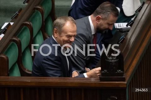  05.12.2024 WARSZAWA<br />
POSIEDZENIE SEJMU RP<br />
N/Z PREMIER DONALD TUSK<br />
FOT. MARCIN BANASZKIEWICZ/FOTONEWS  