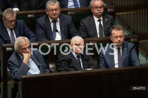  05.12.2024 WARSZAWA<br />
POSIEDZENIE SEJMU RP<br />
N/Z RYSZARD TERLECKI JAROSLAW KACZYNSKI MARIUSZ BLASZCZAK<br />
FOT. MARCIN BANASZKIEWICZ/FOTONEWS  