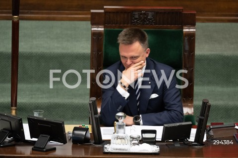  05.12.2024 WARSZAWA<br />
POSIEDZENIE SEJMU RP<br />
N/Z MARSZALEK SZYMON HOLOWNIA<br />
FOT. MARCIN BANASZKIEWICZ/FOTONEWS  