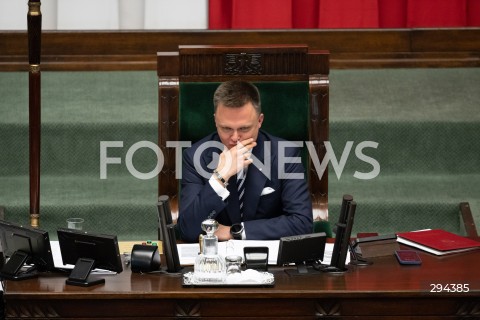  05.12.2024 WARSZAWA<br />
POSIEDZENIE SEJMU RP<br />
N/Z MARSZALEK SZYMON HOLOWNIA<br />
FOT. MARCIN BANASZKIEWICZ/FOTONEWS  