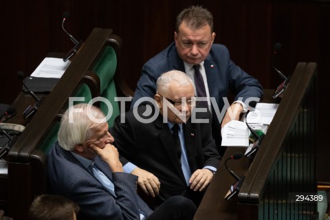  05.12.2024 WARSZAWA<br />
POSIEDZENIE SEJMU RP<br />
N/Z RYSZARD TERLECKI JAROSLAW KACZYNSKI MARIUSZ BLASZCZAK<br />
FOT. MARCIN BANASZKIEWICZ/FOTONEWS  