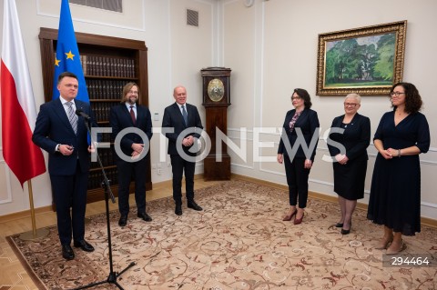  06.12.2024 WARSZAWA<br />
POSIEDZENIE SEJMU RP<br />
N/Z SZYMON HOLOWNIA MARCIN STANECKI KRZYSZTOF GADOWSKI MALGORZATA DZIEMINSKA URSZULA LANGER ANETA GRONOWICZ<br />
FOT. MARCIN BANASZKIEWICZ/FOTONEWS  