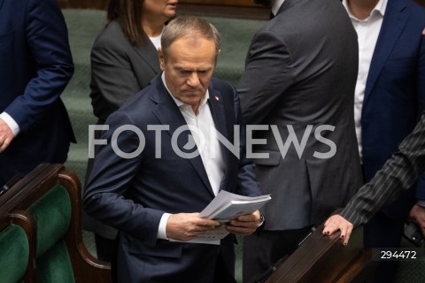  06.12.2024 WARSZAWA<br />
POSIEDZENIE SEJMU RP<br />
N/Z DONALD TUSK<br />
FOT. MARCIN BANASZKIEWICZ/FOTONEWS  