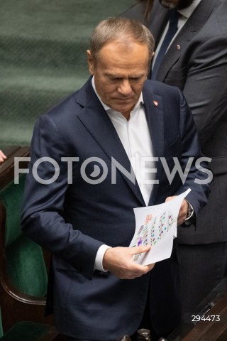  06.12.2024 WARSZAWA<br />
POSIEDZENIE SEJMU RP<br />
N/Z DONALD TUSK<br />
FOT. MARCIN BANASZKIEWICZ/FOTONEWS  