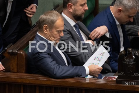  06.12.2024 WARSZAWA<br />
POSIEDZENIE SEJMU RP<br />
N/Z DONALD TUSK<br />
FOT. MARCIN BANASZKIEWICZ/FOTONEWS  