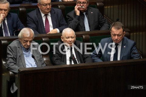  06.12.2024 WARSZAWA<br />
POSIEDZENIE SEJMU RP<br />
N/Z RYSZARD TERLECKI JAROSLAW KACZYNSKI MARIUSZ BLASZCZAK<br />
FOT. MARCIN BANASZKIEWICZ/FOTONEWS  