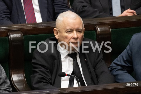  06.12.2024 WARSZAWA<br />
POSIEDZENIE SEJMU RP<br />
N/Z JAROSLAW KACZYNSKI<br />
FOT. MARCIN BANASZKIEWICZ/FOTONEWS  