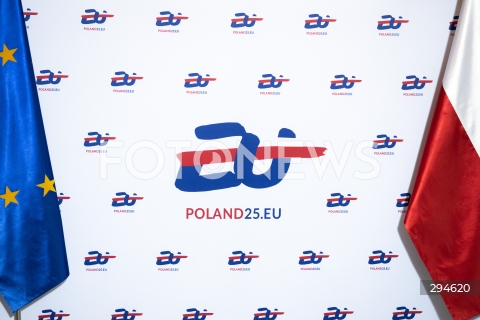  03.01.2025 WARSZAWA<br />
GALA OTWARCIA POLSKIEJ PREZYDENCJI W RADZIE UNII EUROPEJSKIEJ<br />
<br />
POLAND TAKES OVER THE PRESIDENCY OF THE COUNCIL OF THE EUROPEAN UNION<br />
<br />
N/Z LOGO POLSKIEJ PREZYDENCJI W RADZIE UE<br />
FOT. MARCIN BANASZKIEWICZ/FOTONEWS  