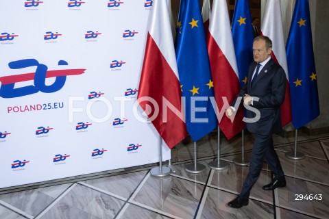  03.01.2025 WARSZAWA<br />
GALA OTWARCIA POLSKIEJ PREZYDENCJI W RADZIE UNII EUROPEJSKIEJ<br />
<br />
POLAND TAKES OVER THE PRESIDENCY OF THE COUNCIL OF THE EUROPEAN UNION<br />
<br />
N/Z PREMIER DONALD TUSK<br />
FOT. MARCIN BANASZKIEWICZ/FOTONEWS  