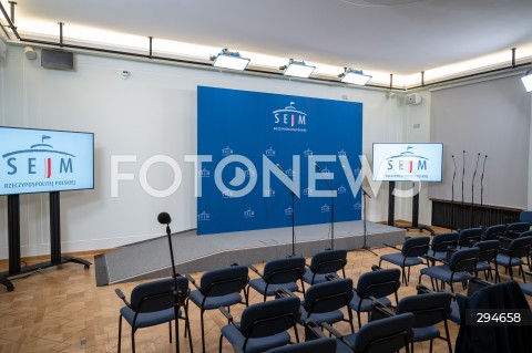  09.01.2025 WARSZAWA<br />
POSIEDZENIE SEJMU RP<br />
N/Z NOWA SALA KONFERENCYJNA DLA DZIENNIKARZY<br />
FOT. MARCIN BANASZKIEWICZ/FOTONEWS  