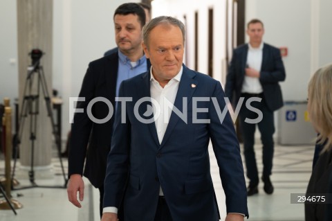  09.01.2025 WARSZAWA<br />
POSIEDZENIE SEJMU RP<br />
N/Z PREMIER DONALD TUSK<br />
FOT. MARCIN BANASZKIEWICZ/FOTONEWS  