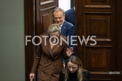  09.01.2025 WARSZAWA<br />
POSIEDZENIE SEJMU RP<br />
N/Z PREMIER DONALD TUSK<br />
FOT. MARCIN BANASZKIEWICZ/FOTONEWS  