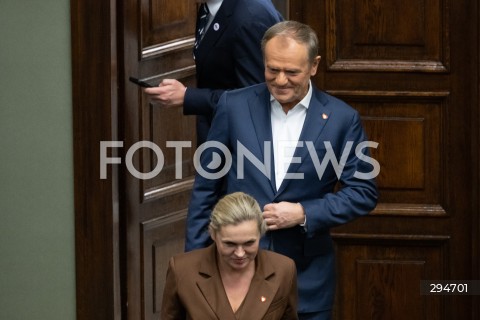  09.01.2025 WARSZAWA<br />
POSIEDZENIE SEJMU RP<br />
N/Z PREMIER DONALD TUSK<br />
FOT. MARCIN BANASZKIEWICZ/FOTONEWS  