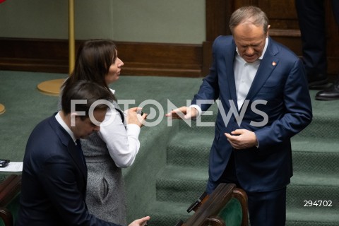  09.01.2025 WARSZAWA<br />
POSIEDZENIE SEJMU RP<br />
N/Z PREMIER DONALD TUSK<br />
FOT. MARCIN BANASZKIEWICZ/FOTONEWS  