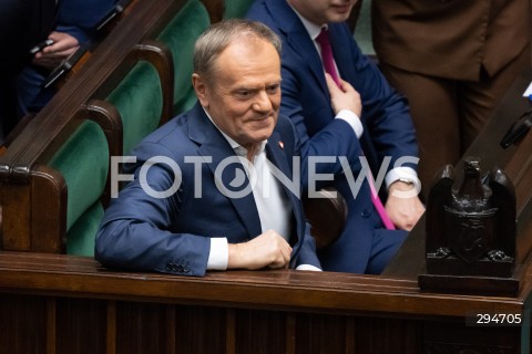  09.01.2025 WARSZAWA<br />
POSIEDZENIE SEJMU RP<br />
N/Z PREMIER DONALD TUSK<br />
FOT. MARCIN BANASZKIEWICZ/FOTONEWS  