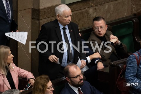  09.01.2025 WARSZAWA<br />
POSIEDZENIE SEJMU RP<br />
N/Z JAROSLAW KACZYNSKI<br />
FOT. MARCIN BANASZKIEWICZ/FOTONEWS  