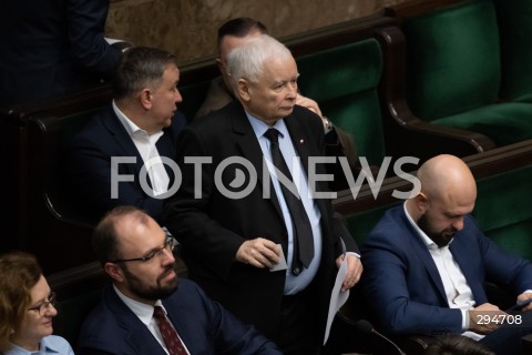  09.01.2025 WARSZAWA<br />
POSIEDZENIE SEJMU RP<br />
N/Z JAROSLAW KACZYNSKI<br />
FOT. MARCIN BANASZKIEWICZ/FOTONEWS  