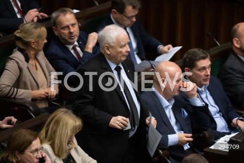  09.01.2025 WARSZAWA<br />
POSIEDZENIE SEJMU RP<br />
N/Z JAROSLAW KACZYNSKI<br />
FOT. MARCIN BANASZKIEWICZ/FOTONEWS  