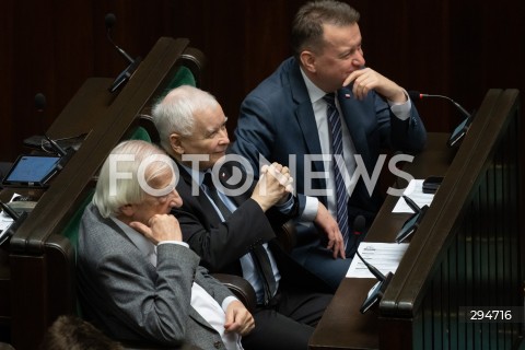  09.01.2025 WARSZAWA<br />
POSIEDZENIE SEJMU RP<br />
N/Z RYSZARD TERLECKI JAROSLAW KACZYNSKI MARIUSZ BLASZCZAK<br />
FOT. MARCIN BANASZKIEWICZ/FOTONEWS  