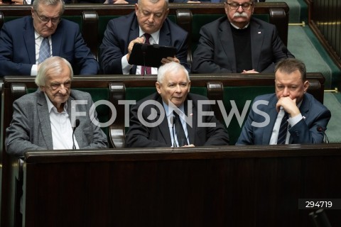  09.01.2025 WARSZAWA<br />
POSIEDZENIE SEJMU RP<br />
N/Z RYSZARD TERLECKI JAROSLAW KACZYNSKI MARIUSZ BLASZCZAK<br />
FOT. MARCIN BANASZKIEWICZ/FOTONEWS  