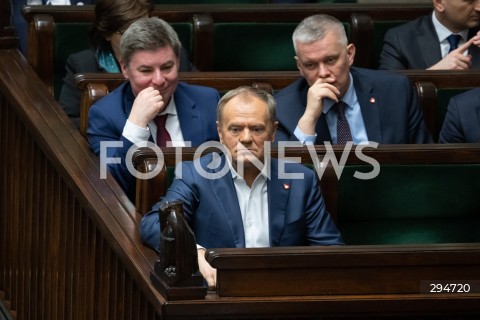  09.01.2025 WARSZAWA<br />
POSIEDZENIE SEJMU RP<br />
N/Z DONALD TUSK JAN GRABIEC TOMASZ SIEMONIAK<br />
FOT. MARCIN BANASZKIEWICZ/FOTONEWS  