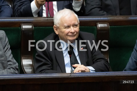  09.01.2025 WARSZAWA<br />
POSIEDZENIE SEJMU RP<br />
N/Z JAROSLAW KACZYNSKI<br />
FOT. MARCIN BANASZKIEWICZ/FOTONEWS  