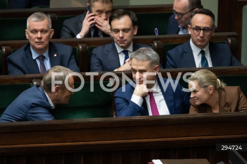  09.01.2025 WARSZAWA<br />
POSIEDZENIE SEJMU RP<br />
N/Z DONALD TUSK KRZYSZTOF GAWKOWSKI BARBARA NOWACKA<br />
FOT. MARCIN BANASZKIEWICZ/FOTONEWS  