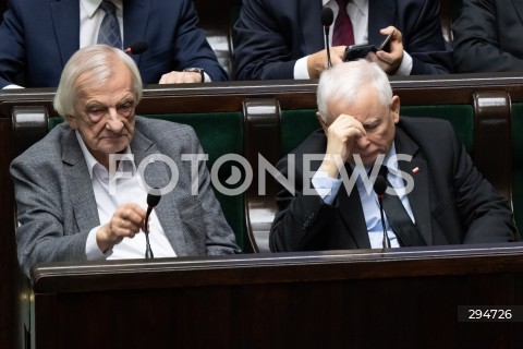  09.01.2025 WARSZAWA<br />
POSIEDZENIE SEJMU RP<br />
N/Z RYSZARD TERLECKI JAROSLAW KACZYNSKI<br />
FOT. MARCIN BANASZKIEWICZ/FOTONEWS  