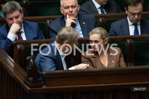  09.01.2025 WARSZAWA<br />
POSIEDZENIE SEJMU RP<br />
N/Z DONALD TUSK BARBARA NOWACKA<br />
FOT. MARCIN BANASZKIEWICZ/FOTONEWS  