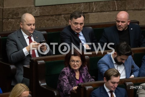  09.01.2025 WARSZAWA<br />
POSIEDZENIE SEJMU RP<br />
N/Z DARIUSZ MATECKI ZBIGNIEW ZIOBRO MARIUSZ GOSEK<br />
FOT. MARCIN BANASZKIEWICZ/FOTONEWS  