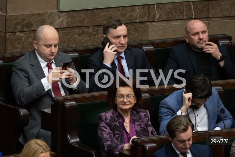  09.01.2025 WARSZAWA<br />
POSIEDZENIE SEJMU RP<br />
N/Z DARIUSZ MATECKI ZBIGNIEW ZIOBRO MARIUSZ GOSEK<br />
FOT. MARCIN BANASZKIEWICZ/FOTONEWS  