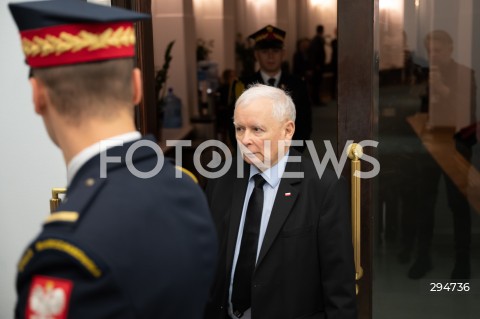  09.01.2025 WARSZAWA<br />
POSIEDZENIE SEJMU RP<br />
N/Z JAROSLAW KACZYNSKI<br />
FOT. MARCIN BANASZKIEWICZ/FOTONEWS  