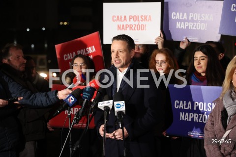  16.01.2025 WARSZAWA<br />
KONFERENCJA PRASOWA ROZPOCZYNAJACA KAMPANIE WYBORCZA KANDYDATA NA PREZYDENTA RP RAFALA TRZASKOWSKIEGO<br />
N/Z RAFAL TRZASKOWSKI<br />
FOT. ANTONI BYSZEWSKI/FOTONEWS 