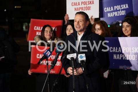  16.01.2025 WARSZAWA<br />
KONFERENCJA PRASOWA ROZPOCZYNAJACA KAMPANIE WYBORCZA KANDYDATA NA PREZYDENTA RP RAFALA TRZASKOWSKIEGO<br />
N/Z RAFAL TRZASKOWSKI<br />
FOT. ANTONI BYSZEWSKI/FOTONEWS 