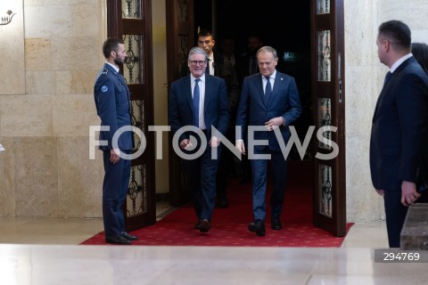  17.01.2025 WARSZAWA<br />
SPOTKANIE PREMIERA DONALDA TUSKA Z PREMIEREM WIELKIEJ BRYTANII KEIREM STARMEREM<br />
<br />
BRITISH PM KEIR STARMER VISITS POLAND TO MEET WITH DONALD TUSK<br />
<br />
N/Z KEIR STARMER DONALD TUSK<br />
FOT. MARCIN BANASZKIEWICZ/FOTONEWS  