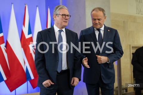  17.01.2025 WARSZAWA<br />
SPOTKANIE PREMIERA DONALDA TUSKA Z PREMIEREM WIELKIEJ BRYTANII KEIREM STARMEREM<br />
<br />
BRITISH PM KEIR STARMER VISITS POLAND TO MEET WITH DONALD TUSK<br />
<br />
N/Z KEIR STARMER DONALD TUSK<br />
FOT. MARCIN BANASZKIEWICZ/FOTONEWS  