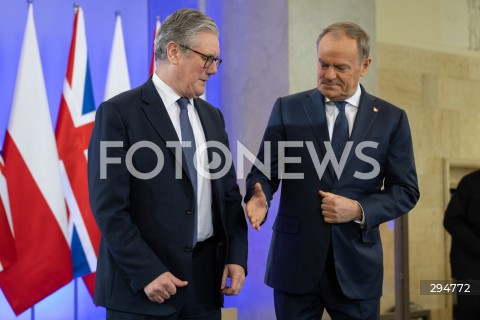  17.01.2025 WARSZAWA<br />
SPOTKANIE PREMIERA DONALDA TUSKA Z PREMIEREM WIELKIEJ BRYTANII KEIREM STARMEREM<br />
<br />
BRITISH PM KEIR STARMER VISITS POLAND TO MEET WITH DONALD TUSK<br />
<br />
N/Z KEIR STARMER DONALD TUSK<br />
FOT. MARCIN BANASZKIEWICZ/FOTONEWS  