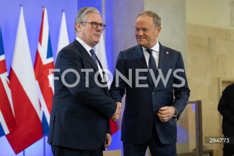  17.01.2025 WARSZAWA<br />
SPOTKANIE PREMIERA DONALDA TUSKA Z PREMIEREM WIELKIEJ BRYTANII KEIREM STARMEREM<br />
<br />
BRITISH PM KEIR STARMER VISITS POLAND TO MEET WITH DONALD TUSK<br />
<br />
N/Z KEIR STARMER DONALD TUSK<br />
FOT. MARCIN BANASZKIEWICZ/FOTONEWS  